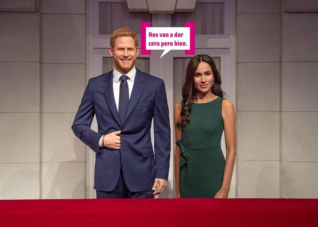 Figuras de cera de Meghan Markle y el príncipe Harry en Londres