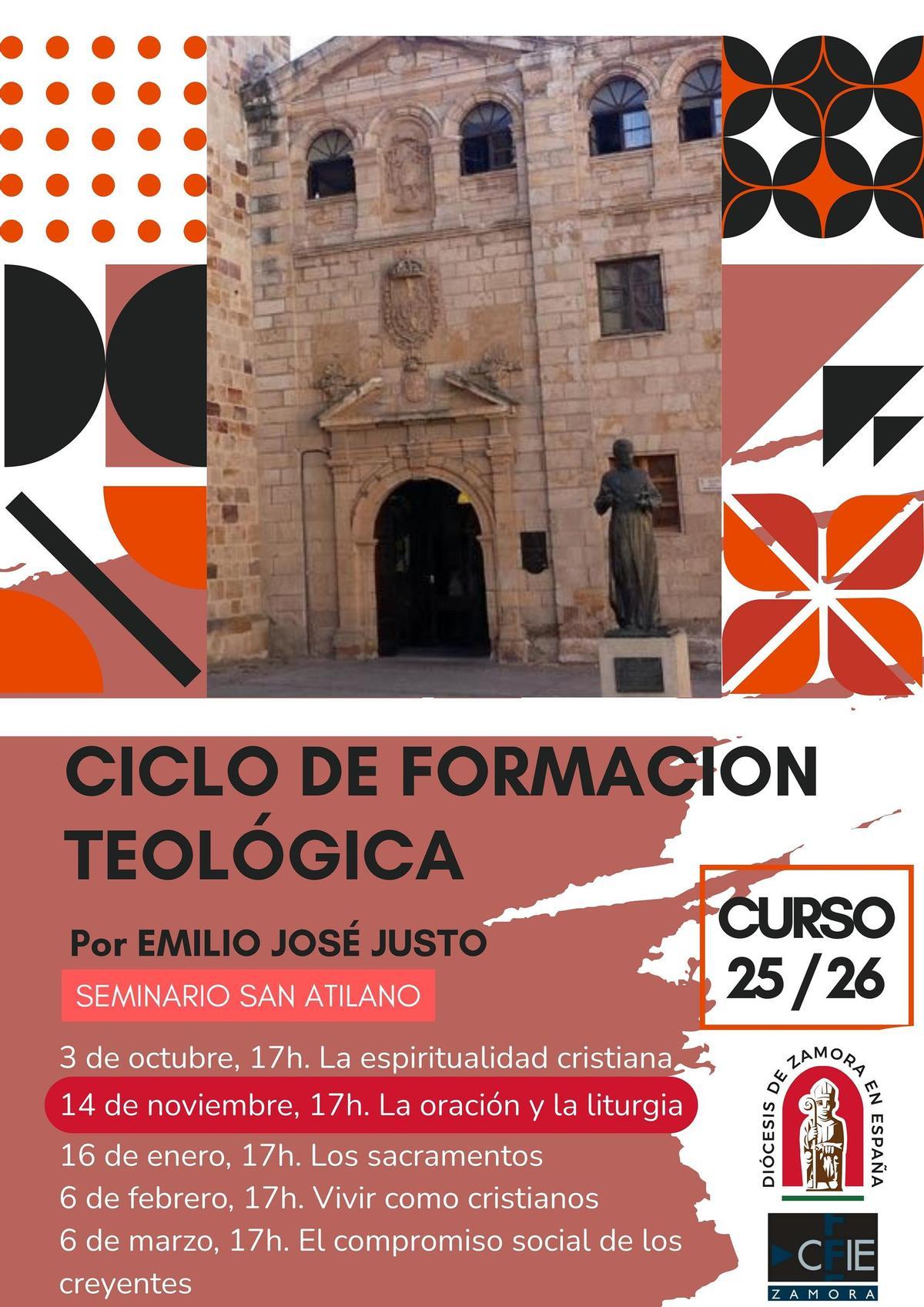 Cartel de las charlas teológicas.