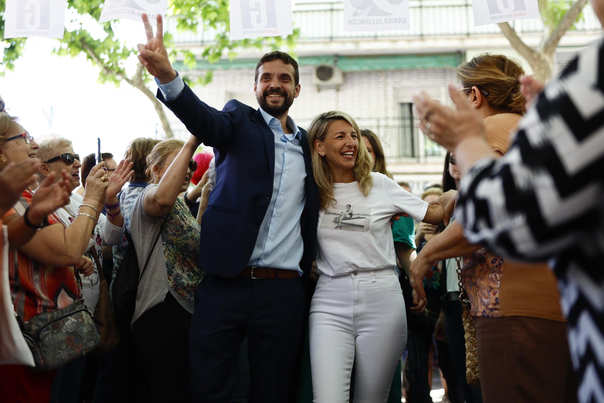 Yolanda Díaz abre su agenda de campaña en Alcorcón y con miembros de Podemos