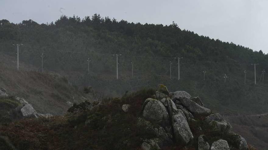 Tendido eléctrico que atraviesa Cabo Home. // Gonzalo Núñez