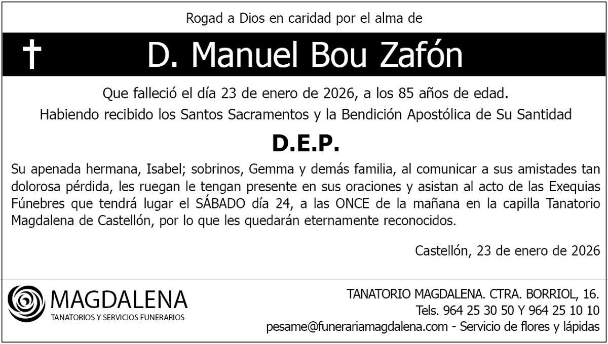 D. Manuel Bou Zafón