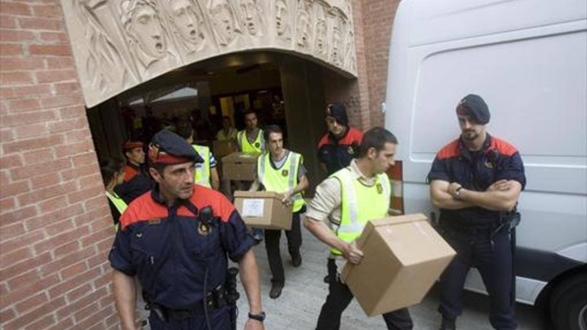 Registro de los Mossos en el Palau de la Música, el  23 de julio del 2009.