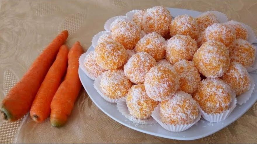 Así son las bolas dulces de zanahoria bajas en calorías, sin horno, sin harina, muy saludables y en pocos minutos