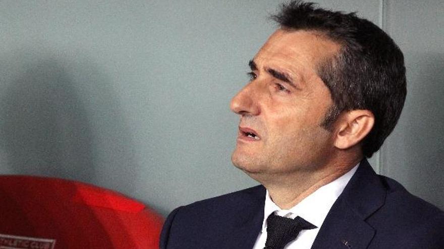 Ernesto Valverde, en el último encuentro de Liga Europa.