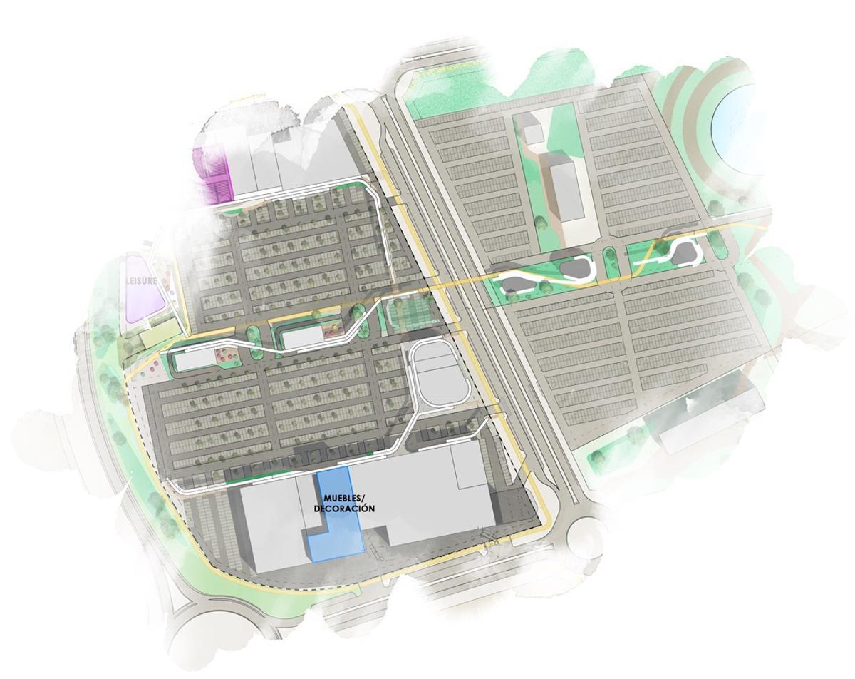 Desarrollo previsto en el futuro Esmeralda Park, entre La Cañada y el ferial.