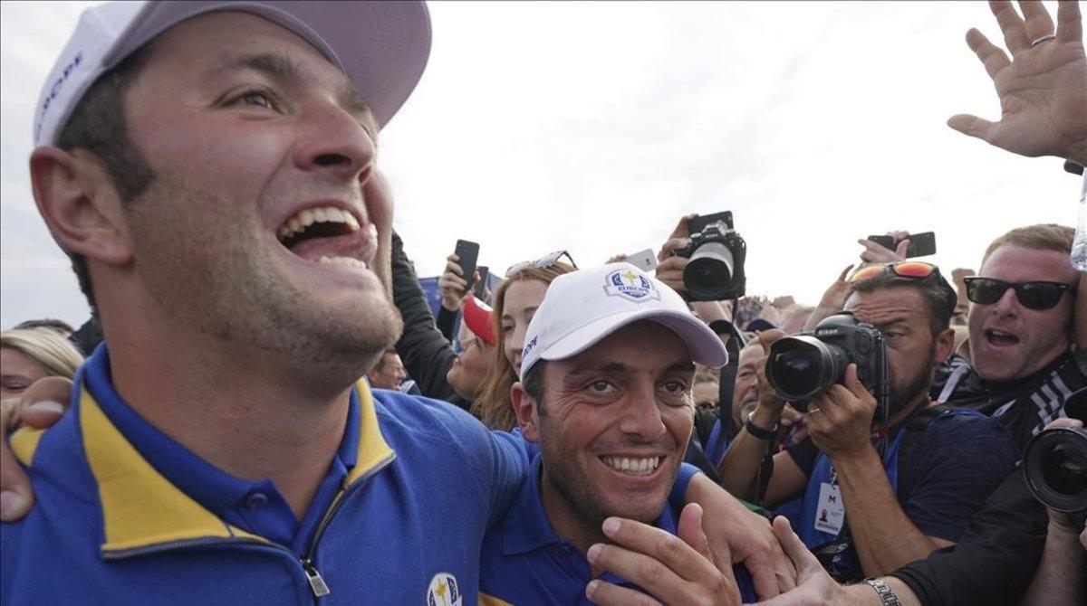 jdomenech45273531 europe s francesco molinari  right  celebrates with jon rahm180930175526