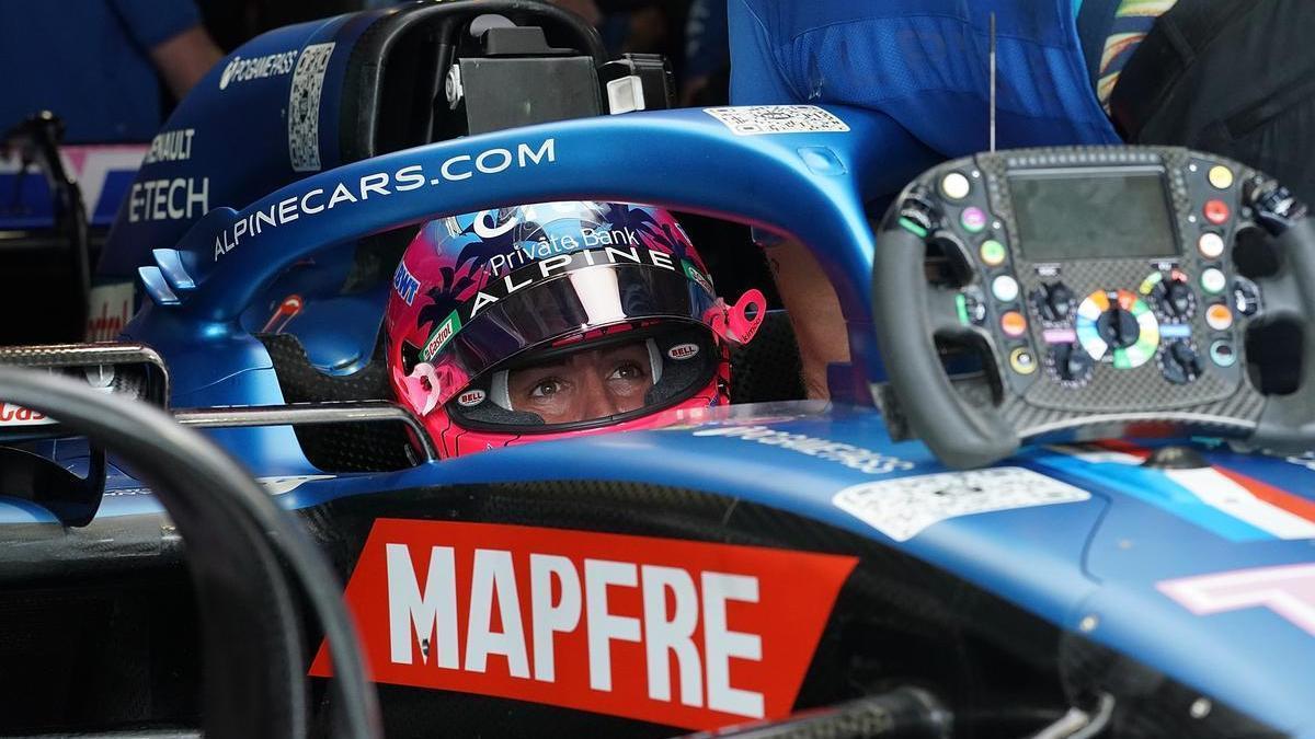 Fernando Alonso, durante el Gran Premio de Miami