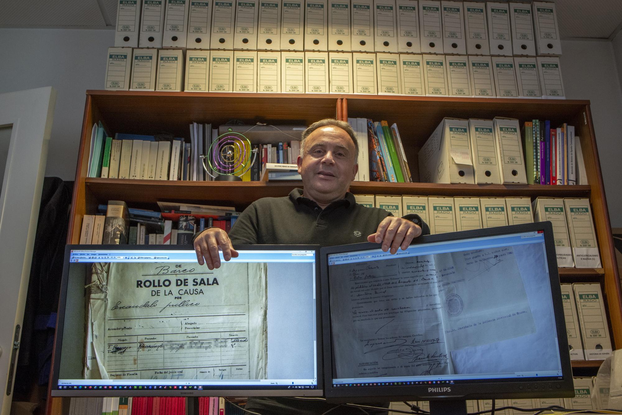 El historiador Julio Prada digitalizó sentencias para su estudio. // BRAIS LORENZO
