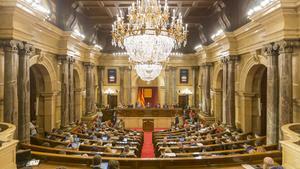 Sesión en el Parlament de Catalunya.