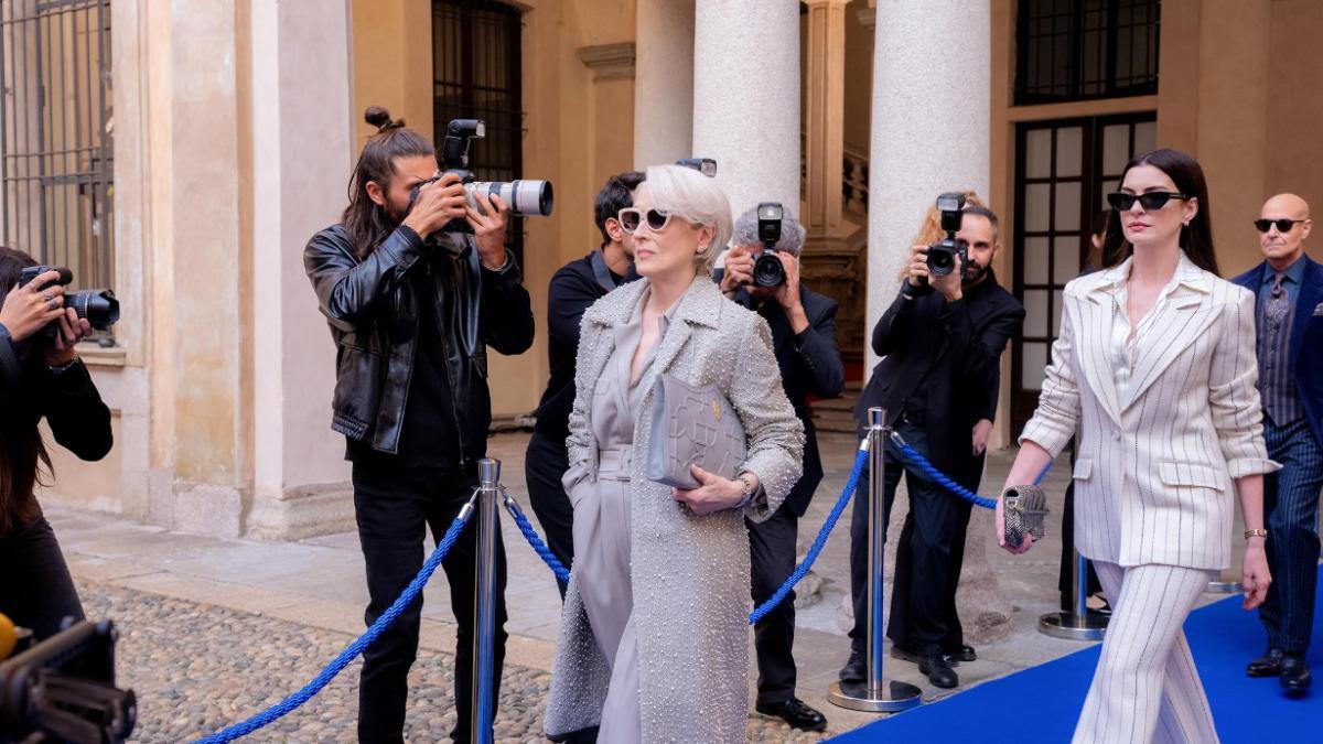 Fotograma de 'Diablo viste de Prada 2', aparece Anne Hathaway y Meryl Streep