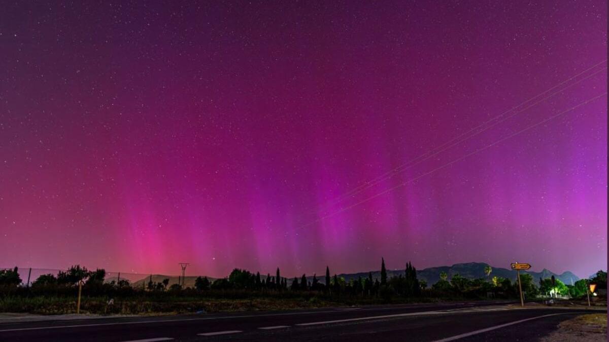 La aurora boreal vista desde Son Sardina en octubre de 2024