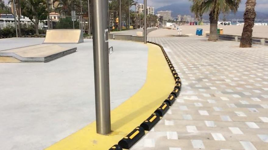 Instalan nuevas protecciones en la pista de skate de la Playa de San Juan