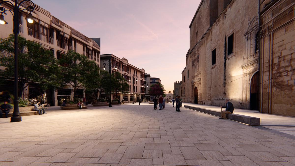 La plaza es uno de los espacios más reconocibles de Elche.