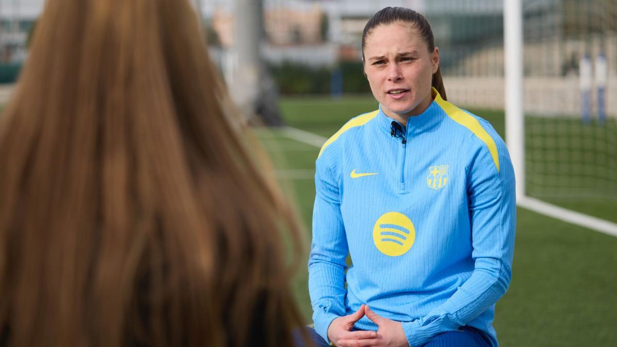 Ewa Pajor durante la entrevista con SPORT