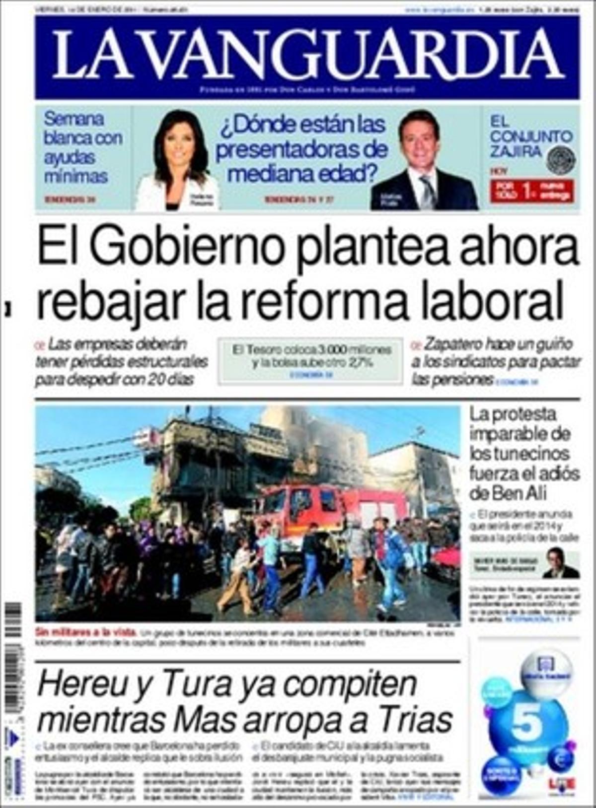 A dins ’La Vanguardia’ ressalta també que Manuel Aragón i Pascual Sala es disputen la presidència del Tribunal Constitucional; que els propietaris d’Empuriabrava perden els seus amarratges i embarcadors, i que Trichet, president del Banc Central Europeu, endureix el seu discurs contra la inflació.