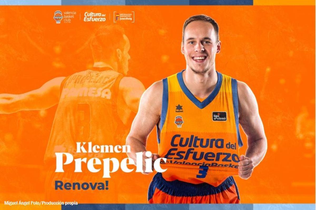 Anuncio de renovación de Klemen Prepelic por el Valencia Basket