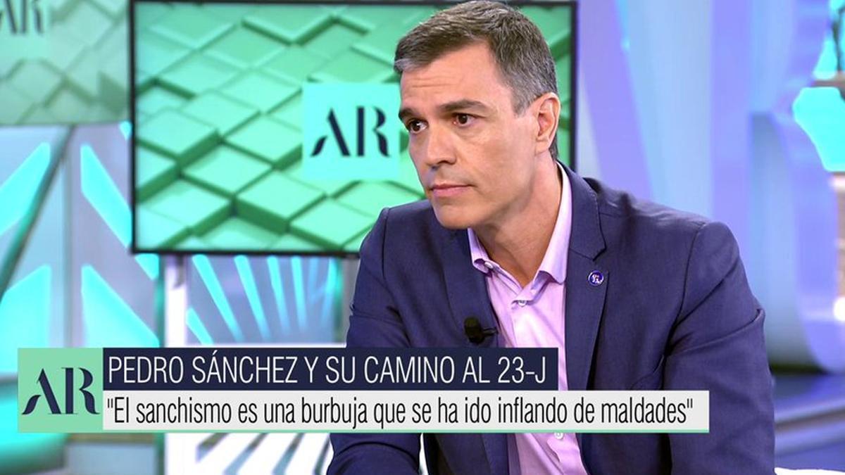 Pedro Sánchez durant l'entrevista a El programa de Ana Rosa