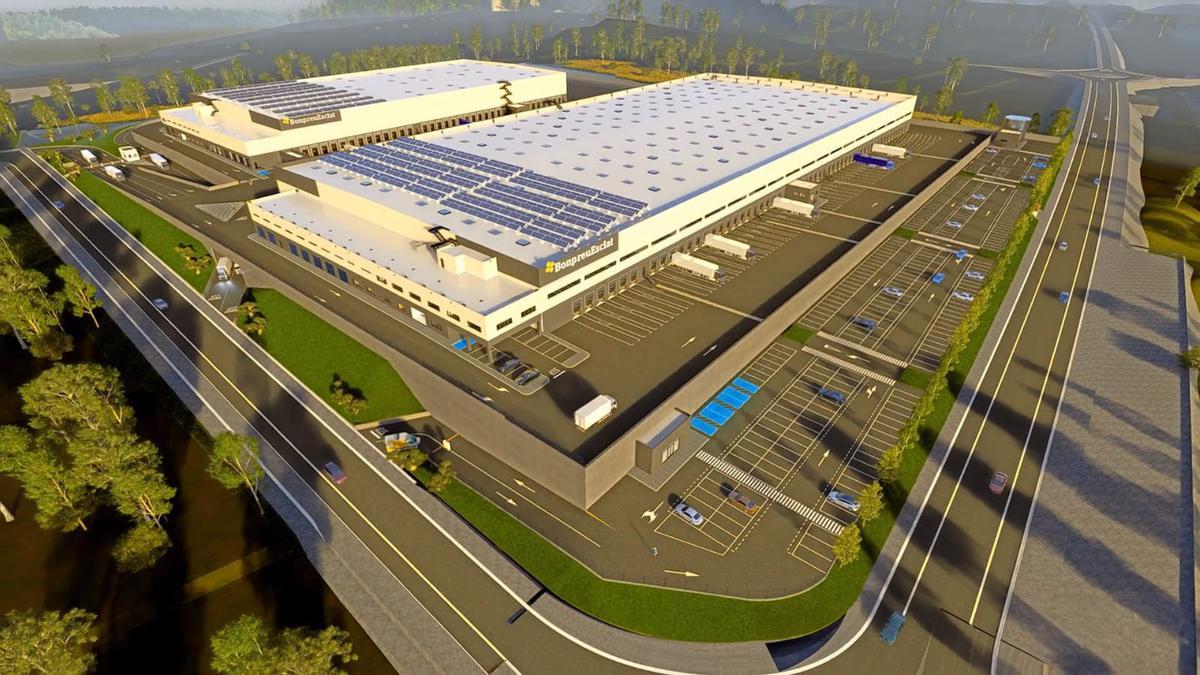 Imagen virtual del nuevo centro logístico de Bon Preu en Montblanc
