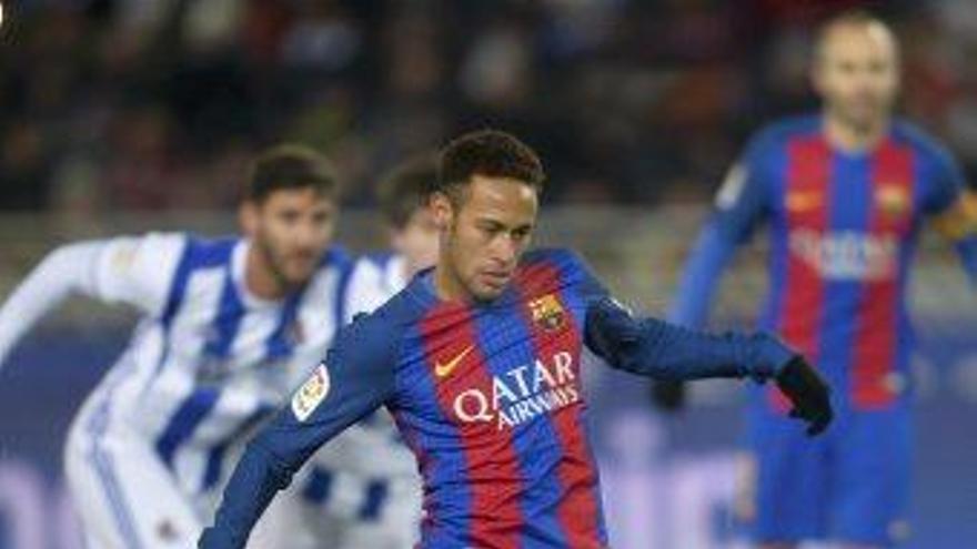 Neymar transforma el llançament del penal decisiu d&#039;ahir a Anoeta