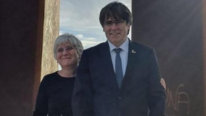 L&#039;expresident Puigdemont amb Clara Ponsatí