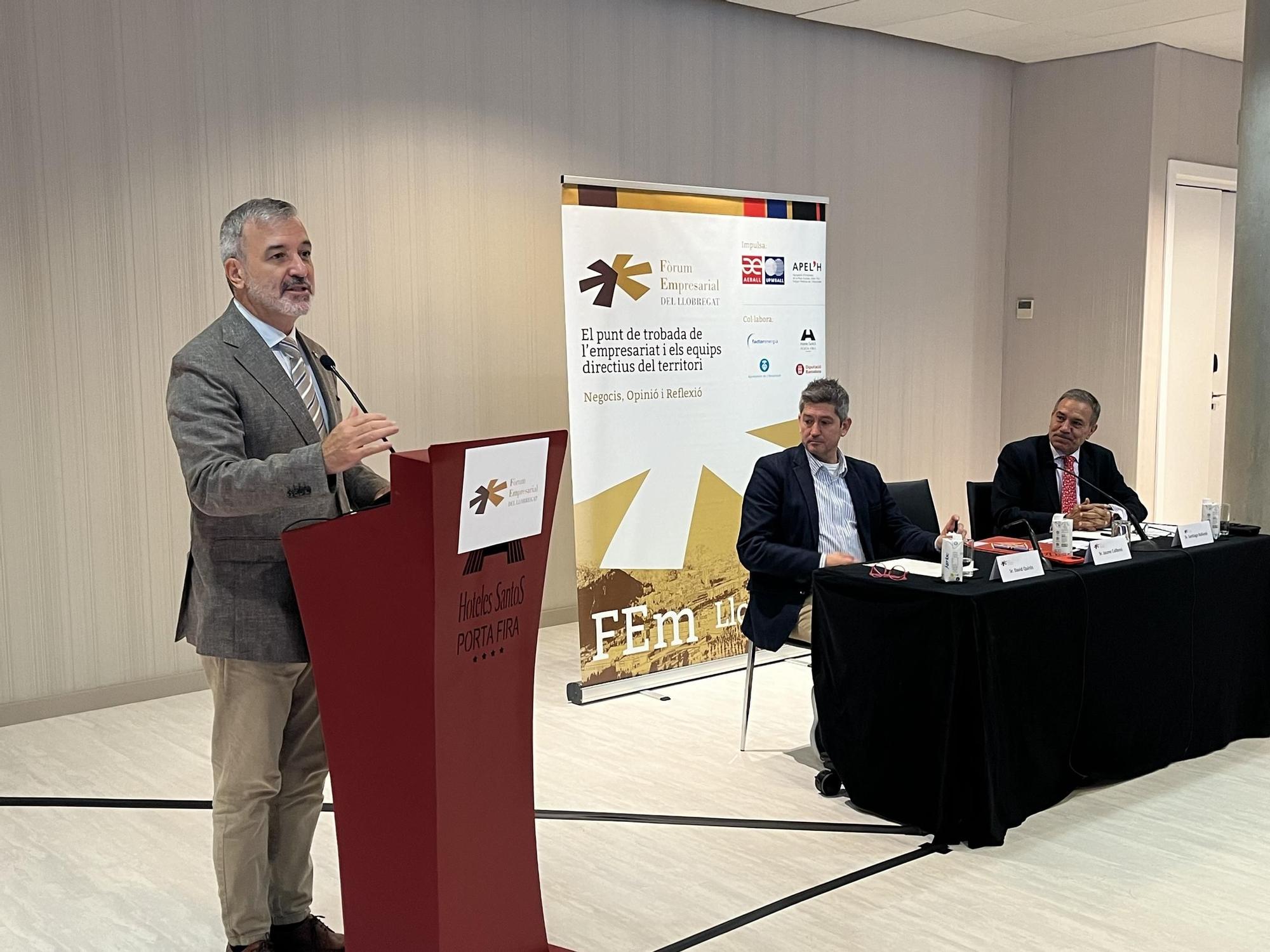 Jaume Collboni, alcalde de BCN y presidente del AMB, en el Fòrum Empresarial del Llobregat.