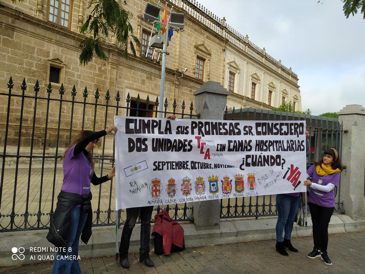 Reivindicación frente al Parlamento de Andalucía exigiendo la creación de unidades especializadas en TCA