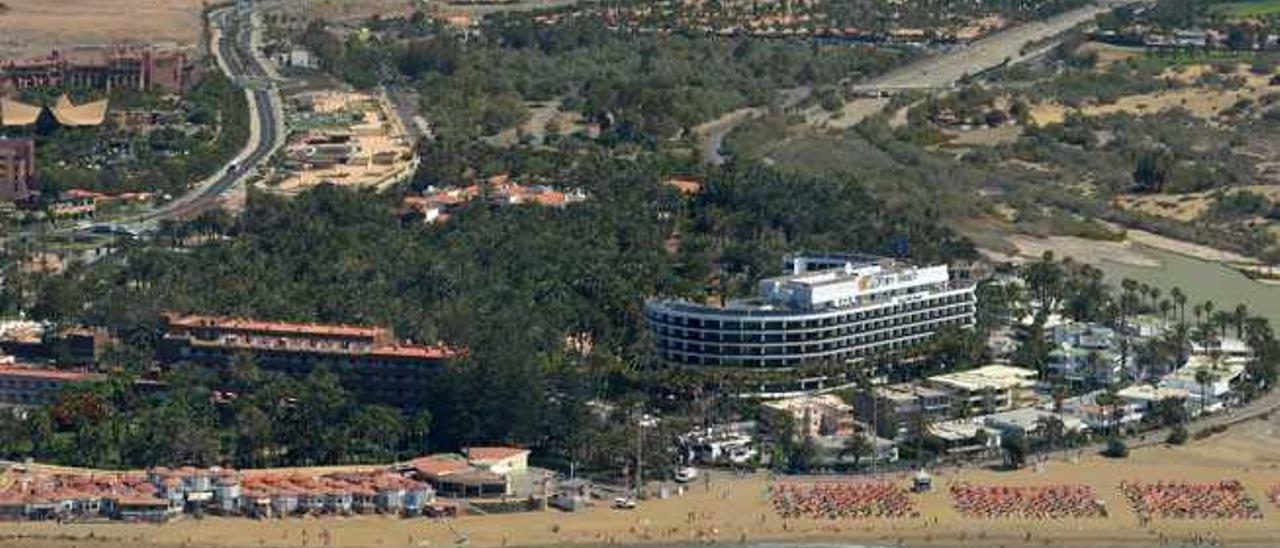 Vistas de la zona del Oasis Maspalomas, en el sur de Gran Canaria.