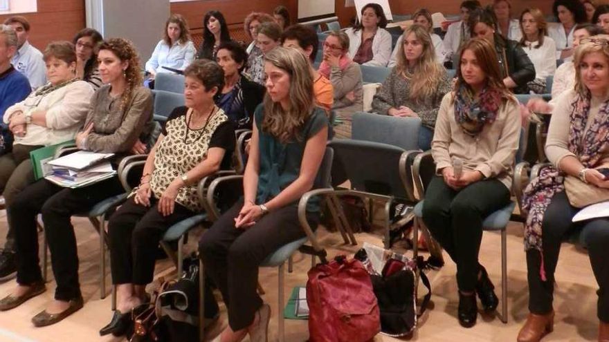 Varios asistentes, ayer, a las Jornadas sobre enfermedades raras celebradas en el Hospital de Arriondas.