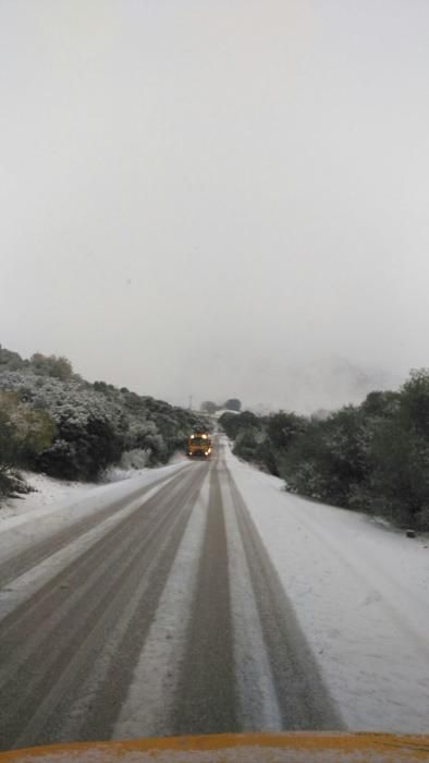 Situación de la A-7204 por la nieve.