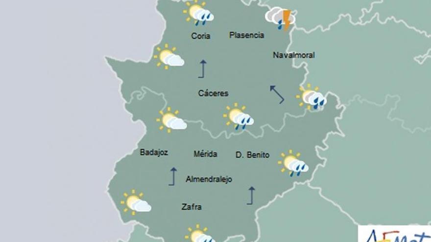 El 112 amplia la alerta amarilla por tormentas a casi toda Extremadura