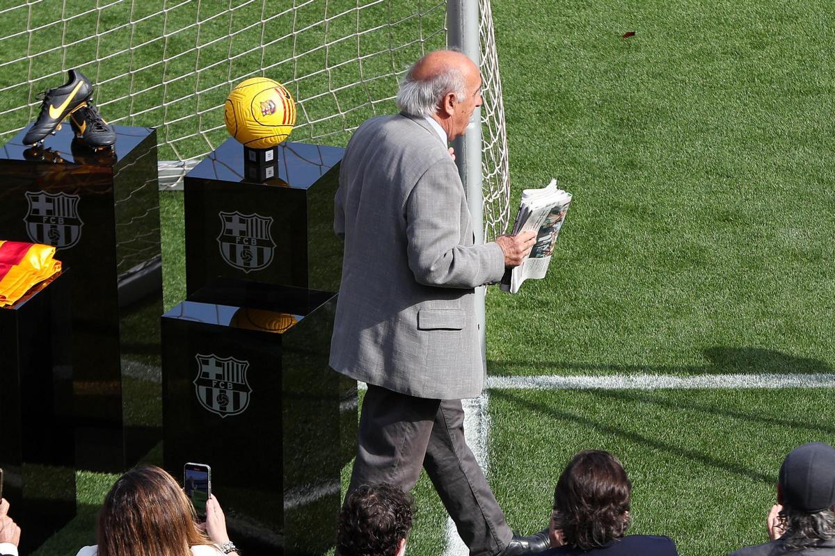 Colocación de la primera piedra del futuro Camp Nou