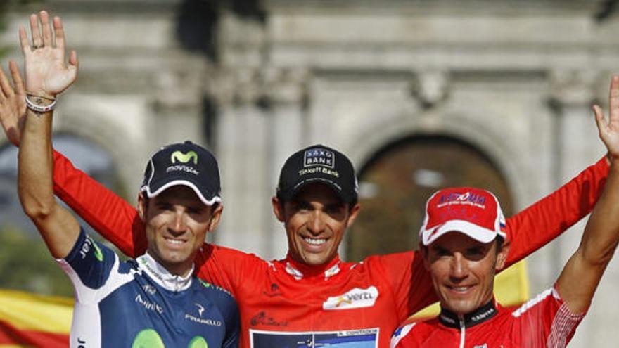 El podio de la Vuelta a España 2012.