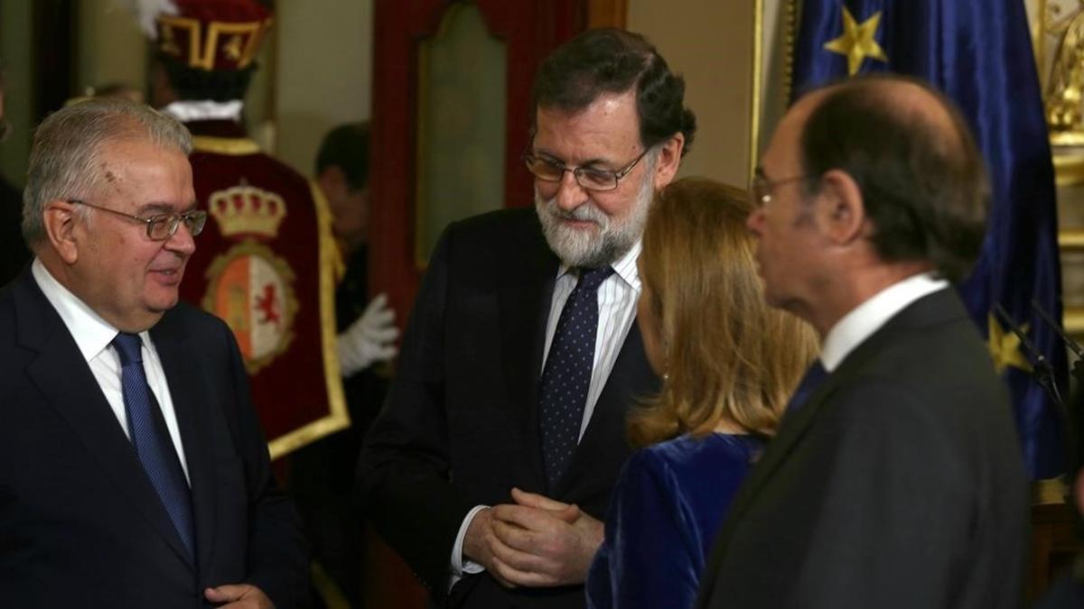 Mariano Rajoy, durante el aniversario de la Constitución, el miércoles en el Congreso.