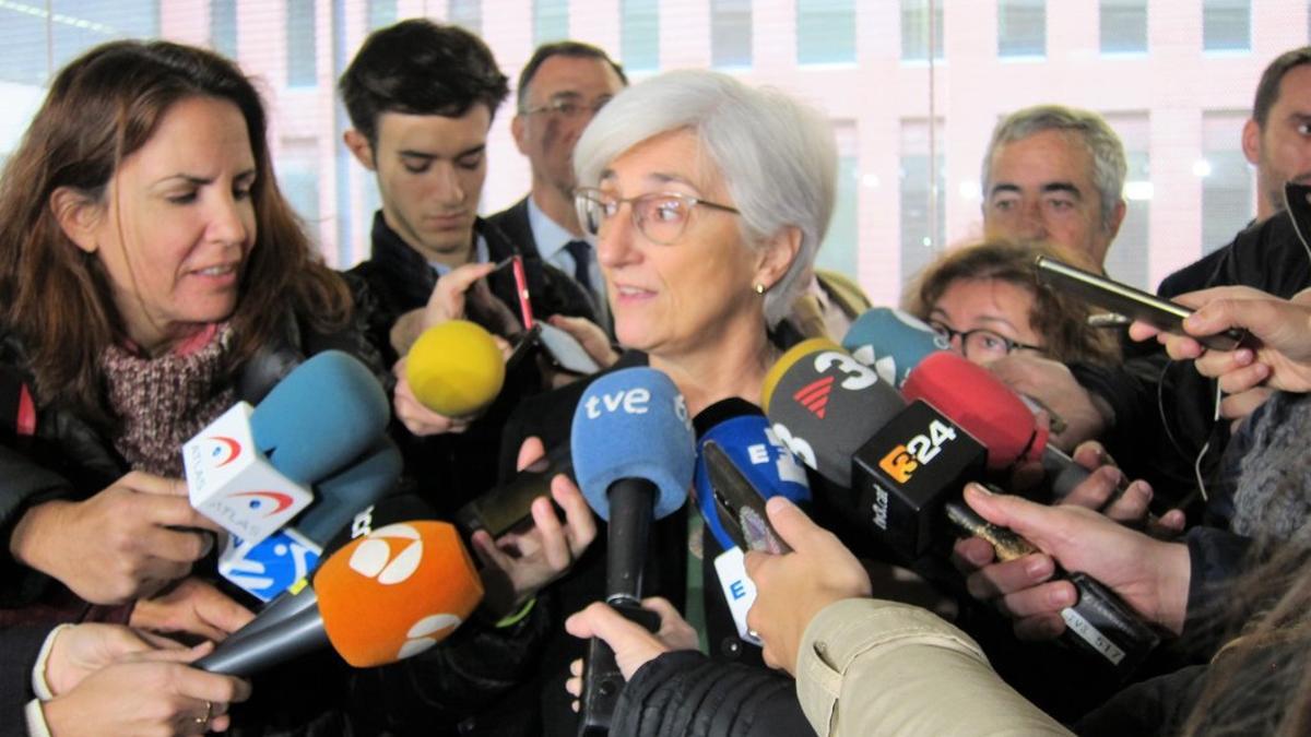 La fiscal general del Estado, María José Segarra, en la Ciutat de la Justícia