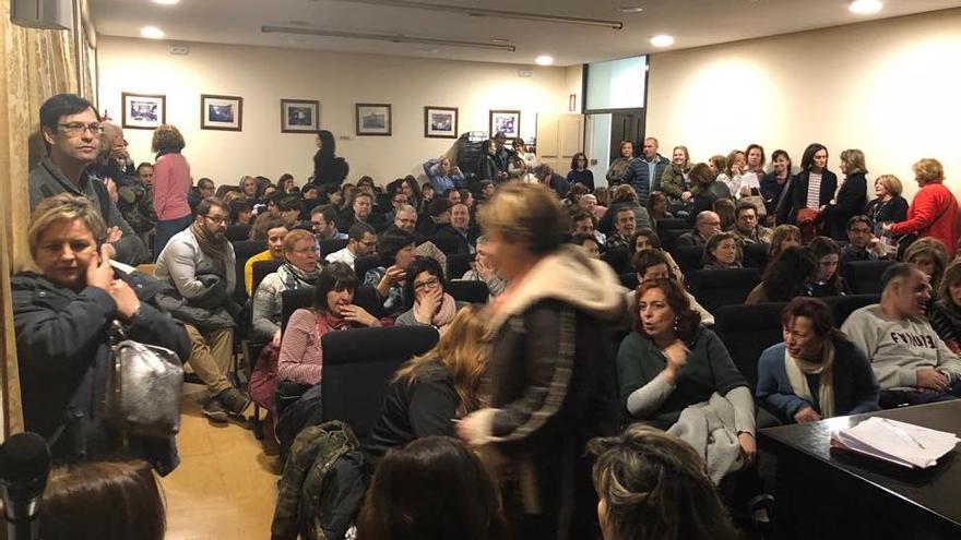 Un momento de la asamblea de hoy. // M. Fontán