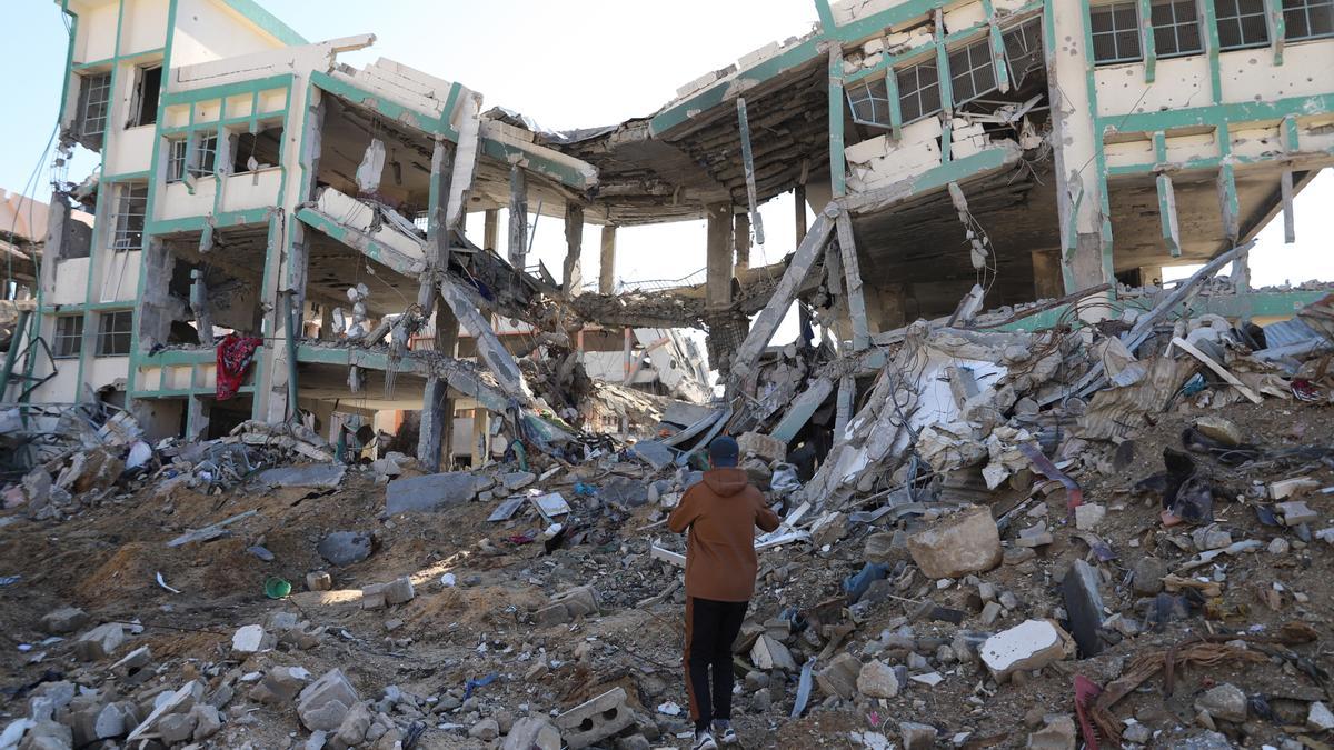 Un edificio destruido en la Franja de Gaza.