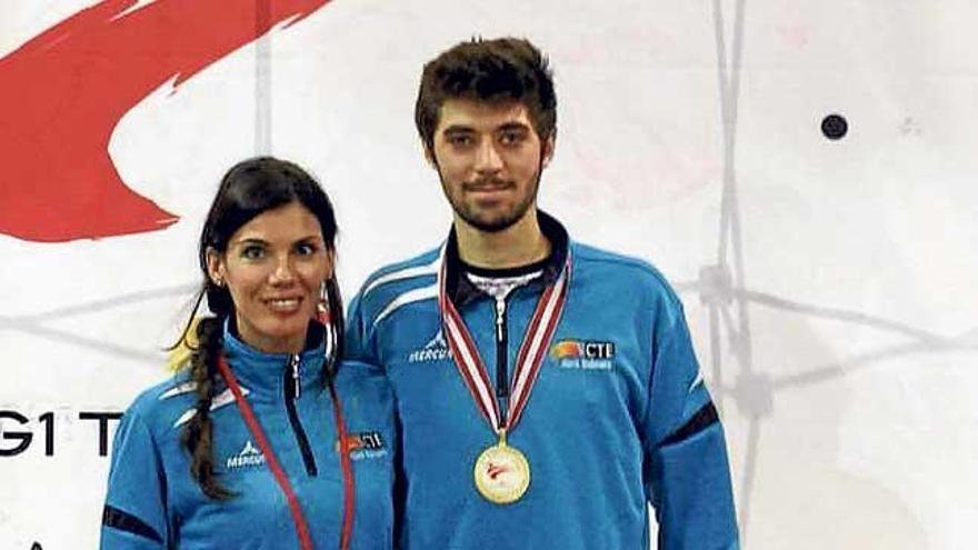 Mariño y Longobardi posan tras el torneo en Innsbruck.