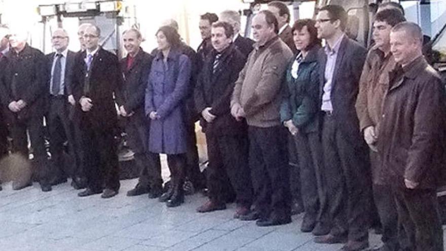 Presentació de les màquines de netejar carrers ahir al matí.