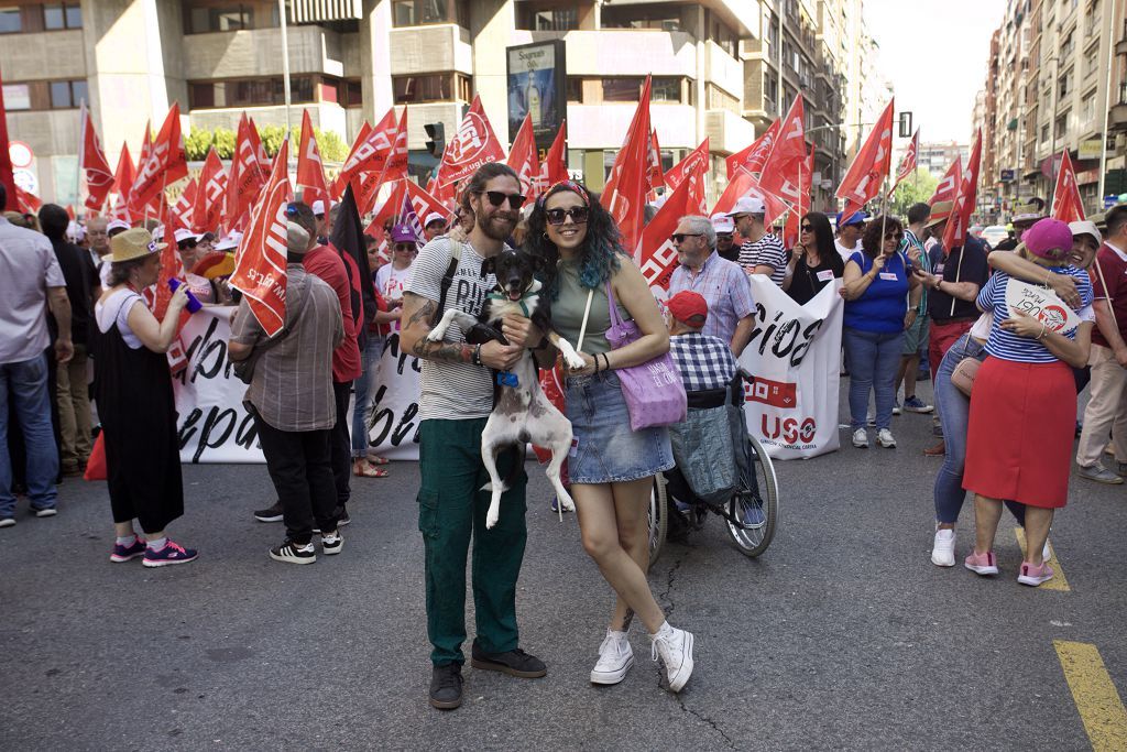 Las imágenes de la marcha del Primero de Mayo en Murcia