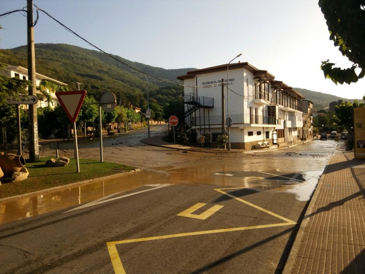 La inundación de Valverde de la Vera en imágenes