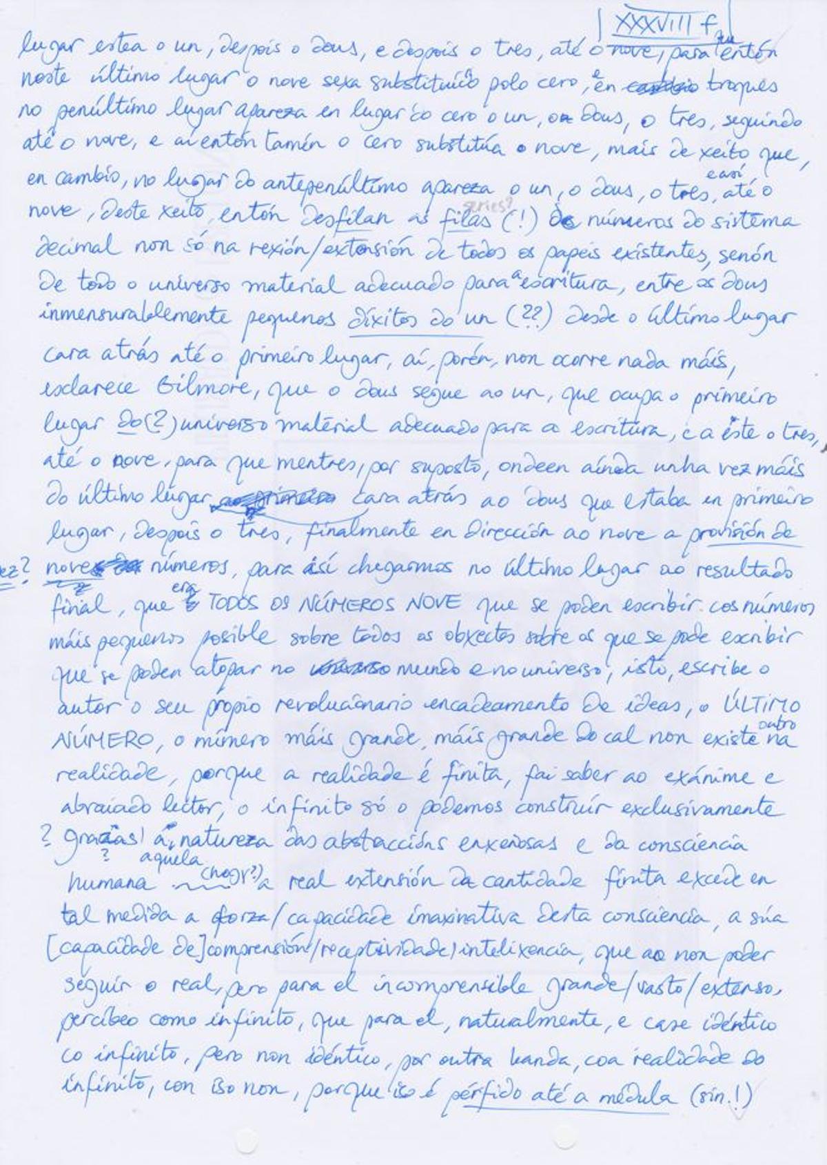 Borrador da tradución ao galego da novela do Nobel de Literatura que fixeron Sergio de la Ossa e Veronika