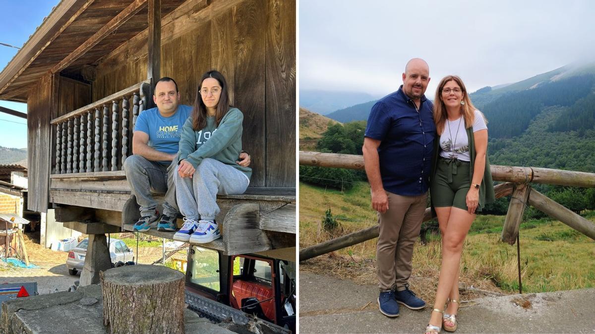 A la izquierda, Andrea Rodríguez y Javier Castro y, a la derecha, María del Carmen Cadierno y Emilio Colado.