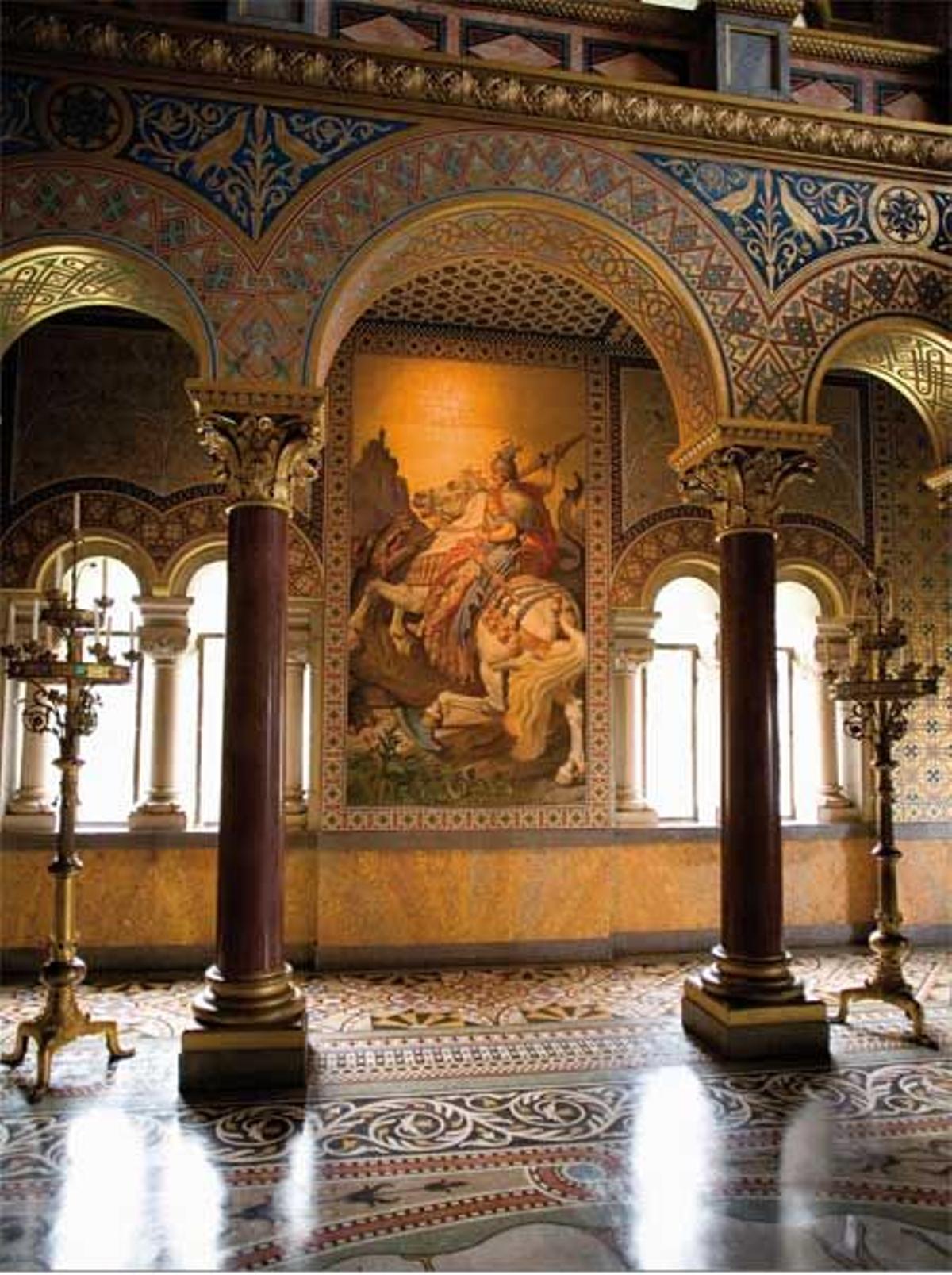 De clara inspiración bizantina,
el Salón del Trono del singular
Castillo de Neuschwanstein
está d