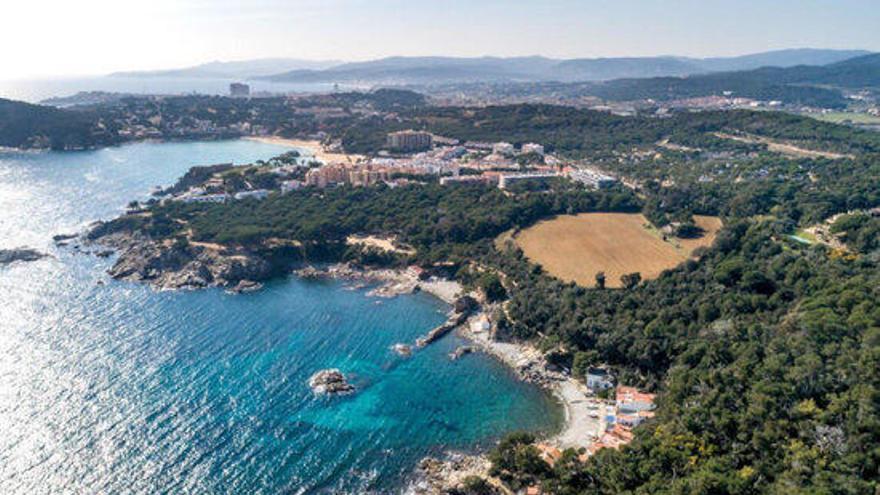 Pla general aeri de la Platja de la Fosca de Palamós.