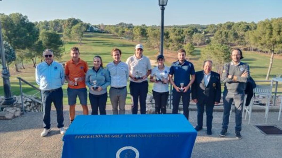 Los triunfadores en el Campeonato Absoluto de la Comunitat Valenciana de Golf.