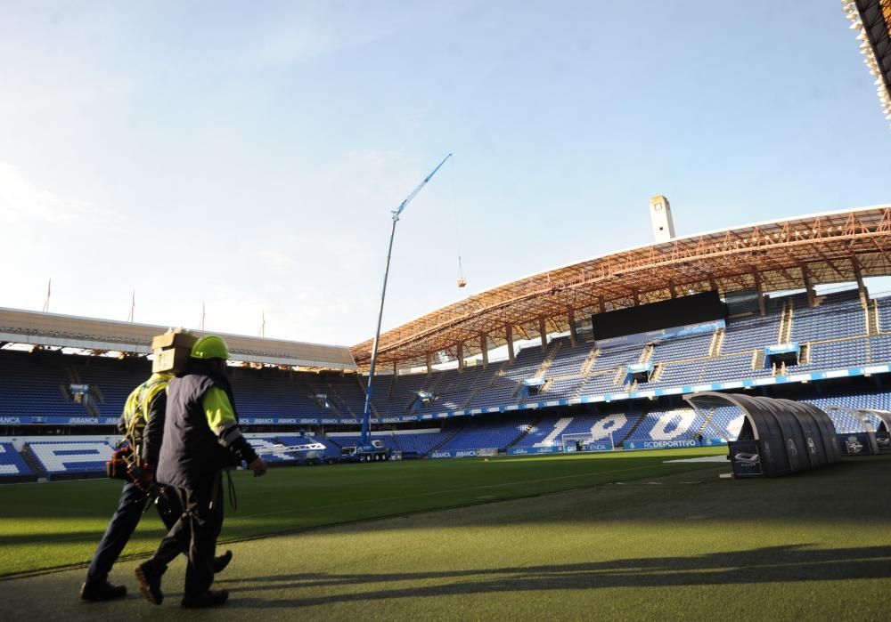 Reparación de las cubiertas del estadio de Riazor