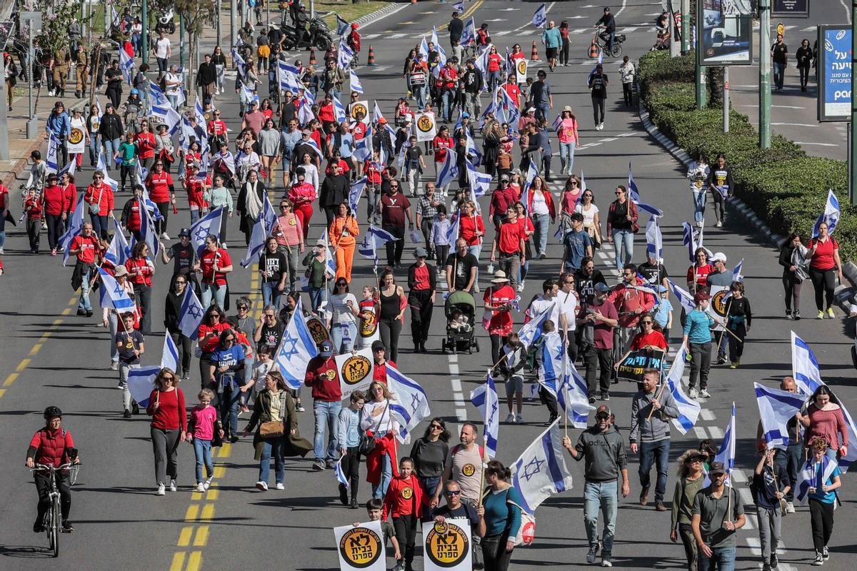 Protestas en Tel Aviv por la polémica reforma judicial del Gobierno de Netanyahu