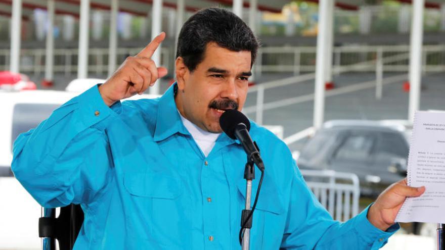 Nicolás Maduro durante el anuncio.