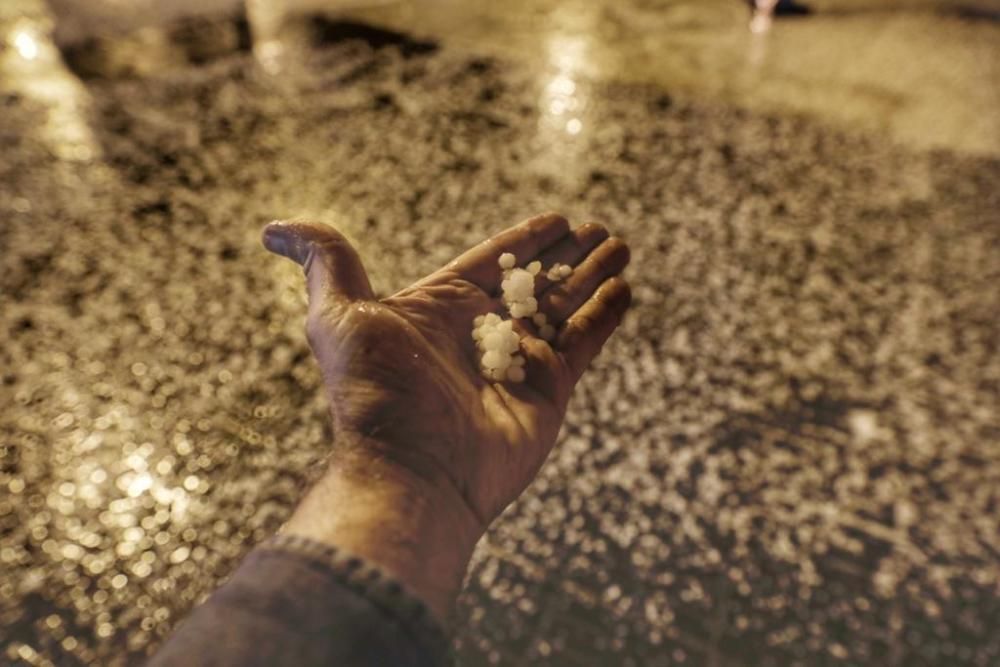 Fuerte granizada en Palma con tormenta eléctrica