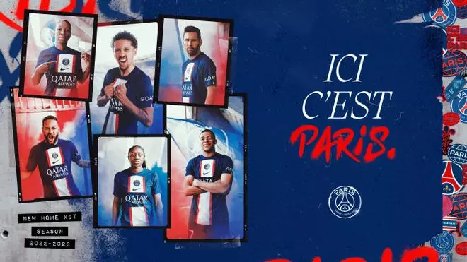 Así luce la nueva camiseta del PSG para la temporada 2022/23